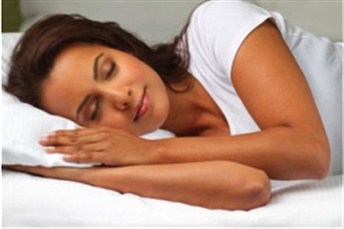 A woman at peace while sleeping