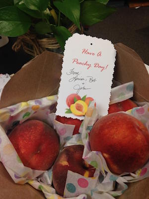 Peaches that staff gave to a resident for Good Days