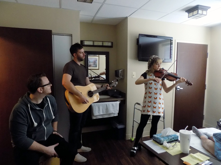 Lindsay Stirling playing violin for Seniors at Wesley Place in Chicago