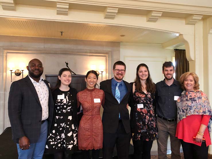 Civic Fellows from the Chicago Symphony Orchestra pose together for a photo op