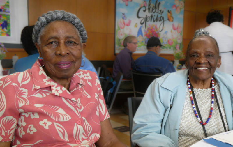 Two older women participants at West Suburban Senior Center.