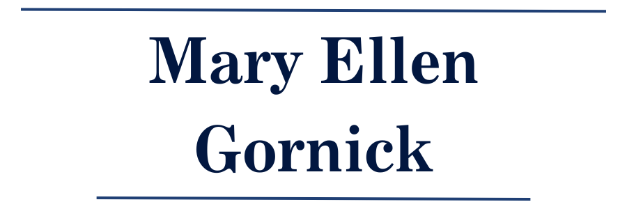 Logo that reads "Mary Ellen Gornick"